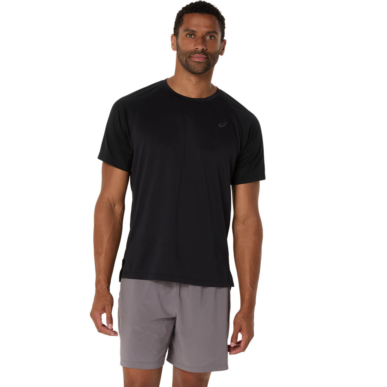 アシックス Training 半袖トップス ACTIBREEZE ジャカード半袖シャツ 2031E888 001 PERFORMANCE BLACK
