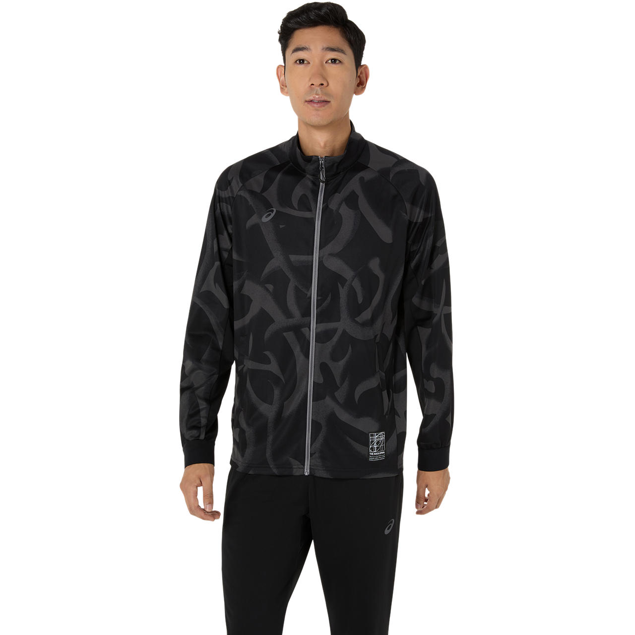 アシックス　Training　ジャケット　ドライグラフィックストレッチニットジャケット　2031E985　001　ＰＥＲＦＯＲＭＡＮＣＥ　ＢＬＡＣＫ｜スポーツミヤスポ店 7,173円