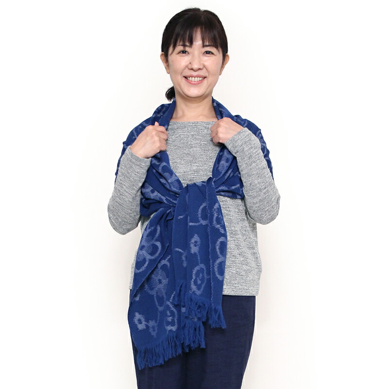 楽天市場】【送料込】久留米絣ストール 彩藍 かすり亀甲(きっこう 