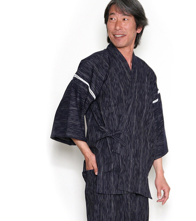 甚平 じんべい 3l L Ll M Sサイズ完売 おしゃれ むぎうち ギフト パジャマ プレゼント メンズ ルームウェア 上下セット 久留米織 和柄 和装 夏用 夏祭り 大きいサイズ 宮田織物 日本製 柄入り 涼やか 父の日 紺 綿100 花火大会 贈り物 贈答用 部屋着