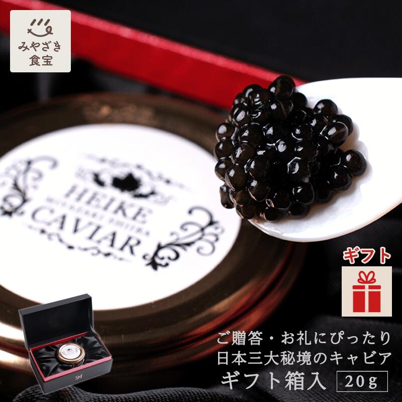 【春ギフト対応可】平家キャビア 20g (ギフト箱入り) 国産 九州 宮崎 椎葉村 キャビア フレッシュキャビア プレゼント 贈答 贈り物 内祝 お返し 手土産 記念日 誕生日 自分へのご褒美 おつまみ ワイン お酒のお供 お取り寄せグルメ