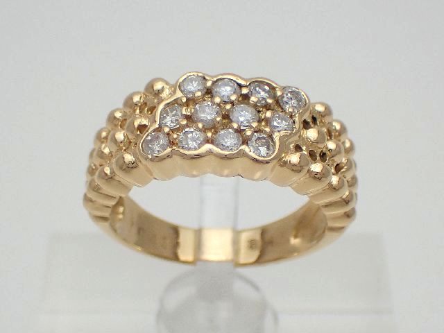 【新品仕上げ済】K18　ダイヤモンドリング／ダイヤモンド0.430ct／#10／5.6g 【質屋出店】【送料無料】【中古】