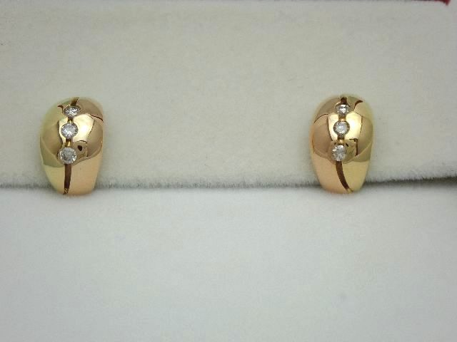 【新品仕上げ済】K18　ダイヤモンドピアス／ダイヤモンド0.10ct×2／イエローゴールド／ジュエリーマキ／3.5g 【質屋出店】【送料無料】【中古】