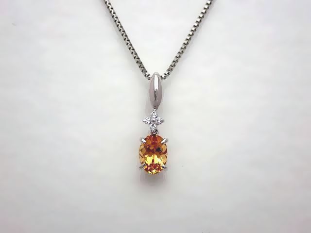 楽天市場】インペリアルトパーズ 3.06ct ネックレス PT850/900 PG