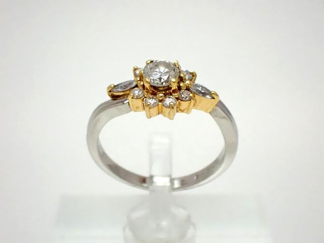 K18 ダイヤモンド リング オープンハート 11号 セイコージュエリー K18 ダイヤモンド リング オープンハート 11号 セイコージュエリー