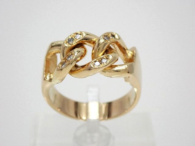 【新品完成済】K18 流行り物輪っか／キヘイ／金剛石／#18／12.3g【一六銀行下位区分】【貨物輸送無料】