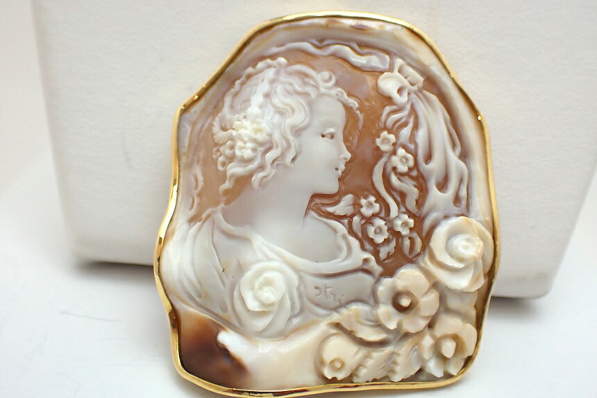 楽天市場】ジョバンニ トゥルコ 女性像 シェルカメオ ブローチ