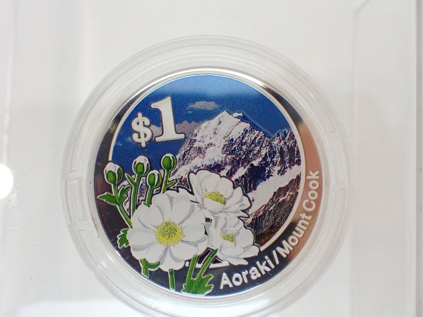 1ニュージランドドル貨幣　エリザベス二世　アオラキ／マウントクック $1 coin 2007 Aoraki Mount Cook／RESERVE BANK OF NEW ZEALAND 【質屋出店】【送料無料】【中古】