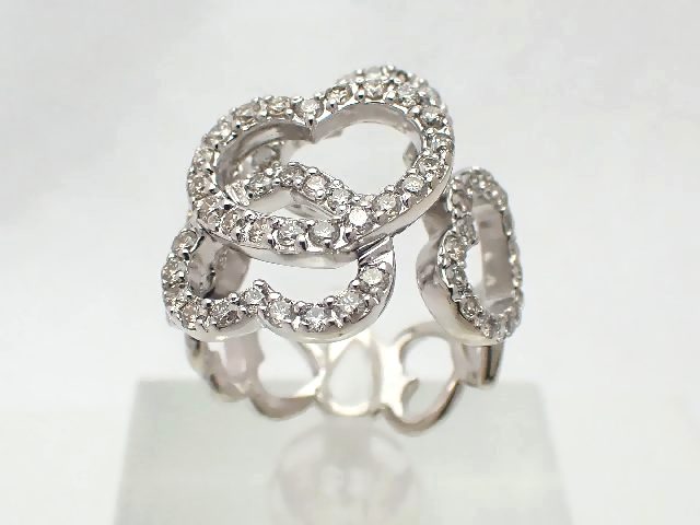 【新品仕上げ済】750（K18WG）　ダイヤモンドリング／ハート／ダイヤモンド1.32ct／#9.5／7.6g【質屋出店】【送料無料】【中古】｜みよし質屋