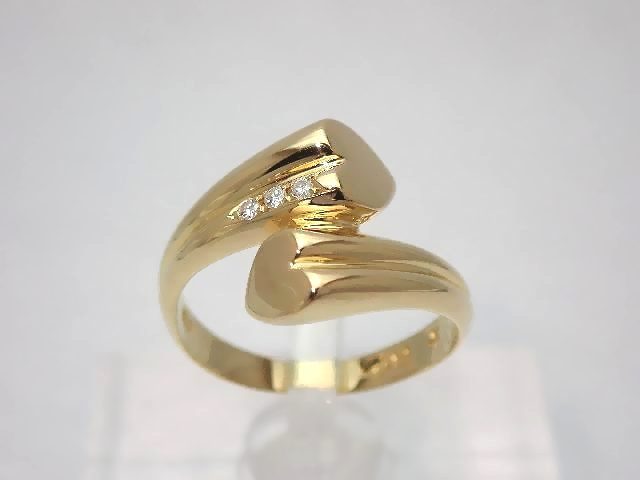 K18 ハートリング/キンザタナカ/田中貴金属/ダイヤモンド0.03ct/#9/3.7g【質屋出店】【送料無料】【中古】|みよし質屋