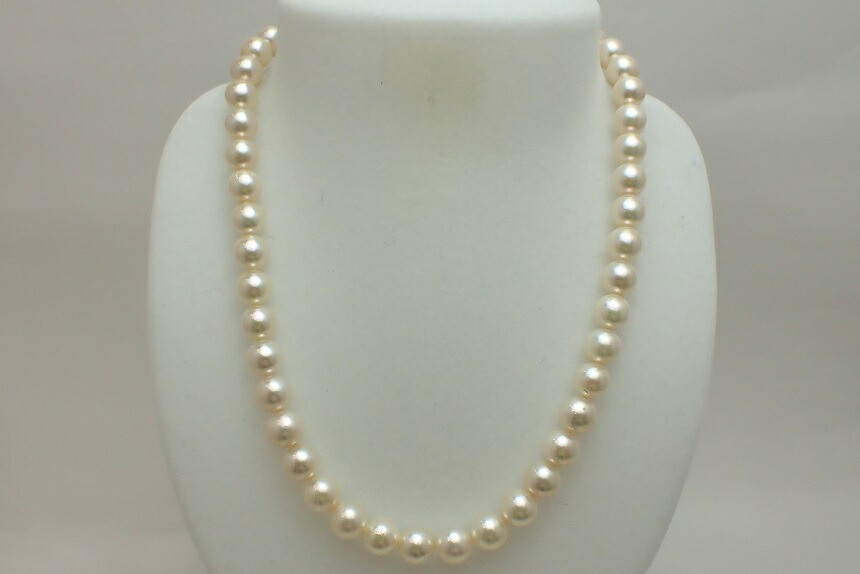 SV　白真珠ネックレス／パール 直径約 8.5mm～8.95mm／46玉／White Pearl　 【質屋出店】【送料無料】【白蝶珍珠】