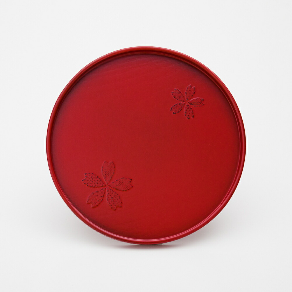 楽天市場】【最大300円クーポン有】 天然木製 7寸 布張丸盆 根来 漆