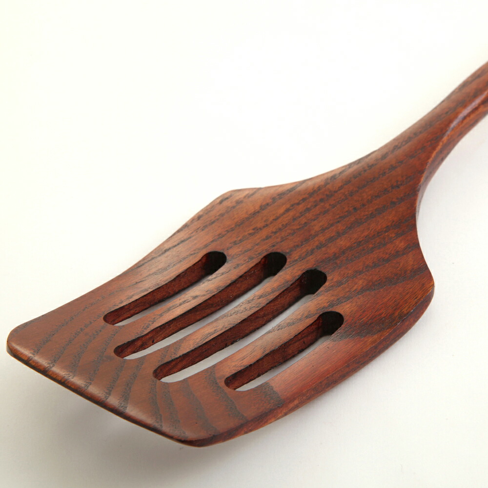 MIYOSHISHIKKIHOMPO Flat spatula handle carved new natural wood lacquer
