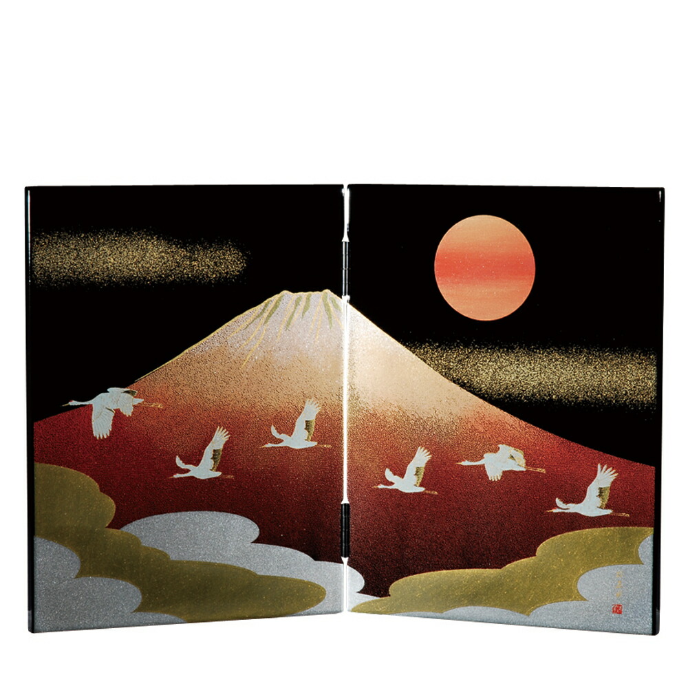 金箔松鶴三つ折り屏風 金箔松鶴三つ折り屏風