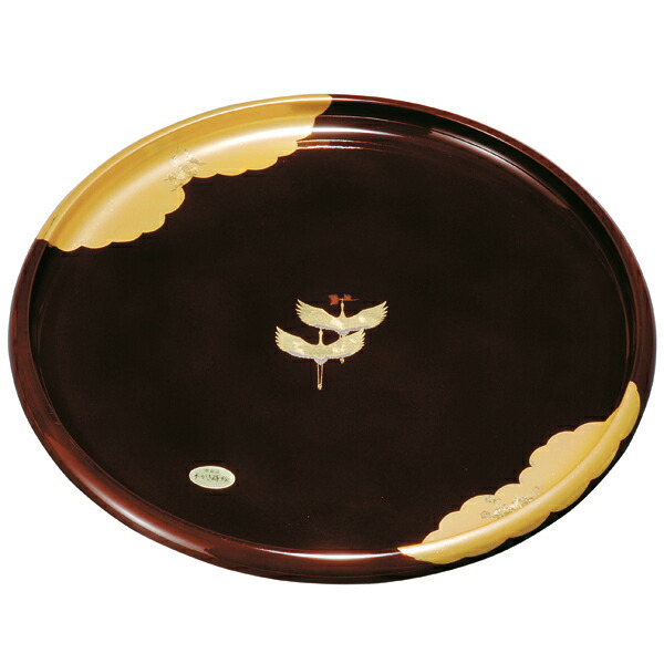 楽天市場】【最大300円クーポン有】 紀州塗り 尺寸 丸盆 朱金蒔絵 扇