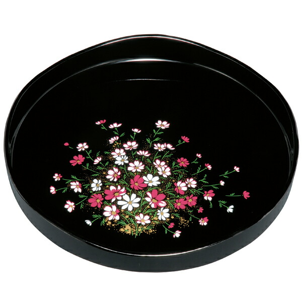 楽天市場】在庫処分 お盆 トレー 和 丸盆 おしゃれ 尺寸 お花畑 黒 花