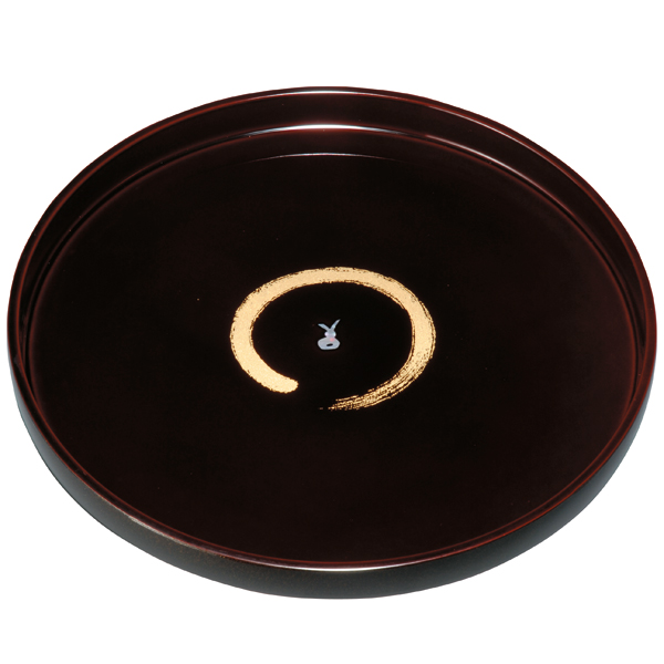 楽天市場】【10％OFF 3/4 20時〜】紀州塗り 尺寸 丸盆 溜 貝張 やまと