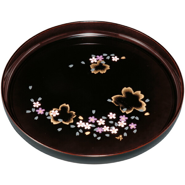 漆塗り　蒔絵　お盆　兎　月　2客 お盆 紀州漆器 木製 丸盆 二羽鶴 30cm 天然木製 鶴 つる ツル お