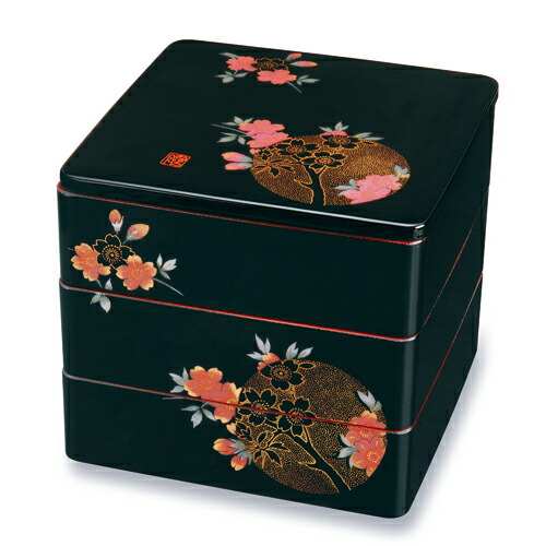 【お正月】会津塗り　天然木漆器重箱　南天柄 お正月】会津塗り 天然木漆器重箱 南天柄 お正月会津塗り 天然木