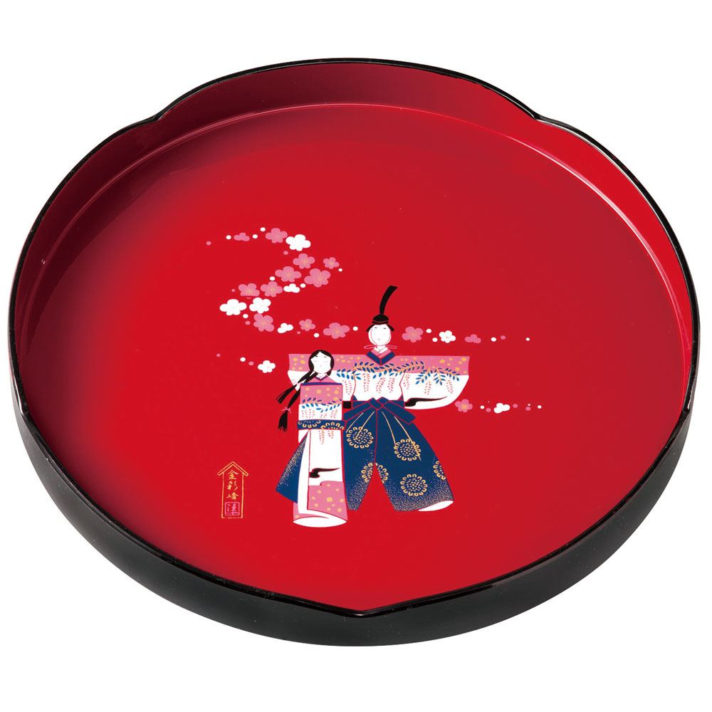 楽天市場】【10％OFF 3/4 20時〜】梅型盆 朱 梅に松葉 紀州塗り 7.5寸