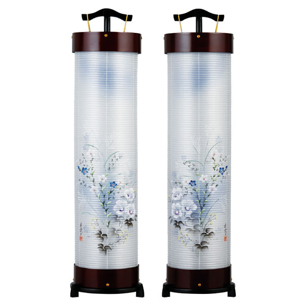 立花 ８号 桜調 対入 絹二重絵 藕 木製 盆提燈 岐阜提灯 岐阜ちょうちん 新型行燈 新型提燈  3946-w  【20260608】