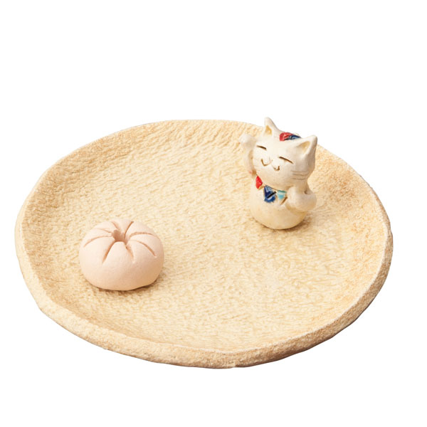 楽天市場】招猫香立・青 まねきねこ 右手上げ 瀬戸焼のお香