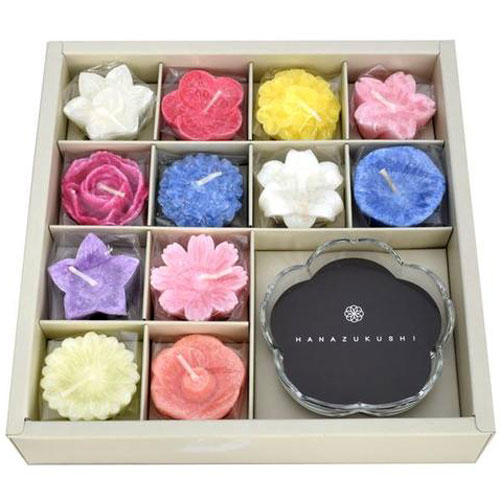 楽天市場 花づくし 12ヶ月の花 化粧箱入り カメヤマ 進物ろうそくフローティングキャンドル 店頭受取対応商品 三好佛具店