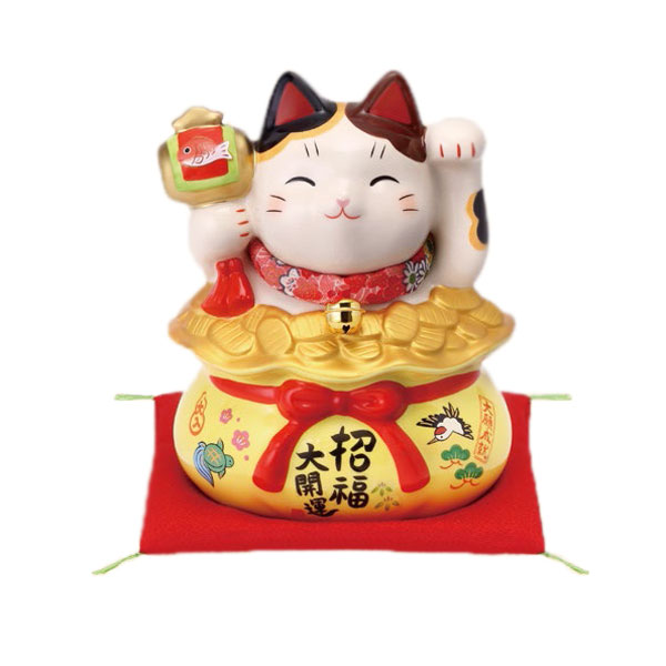 楽天市場】親子招き猫 赤い唐草模様 福猫 かわいい/ 組唐草招猫（赤