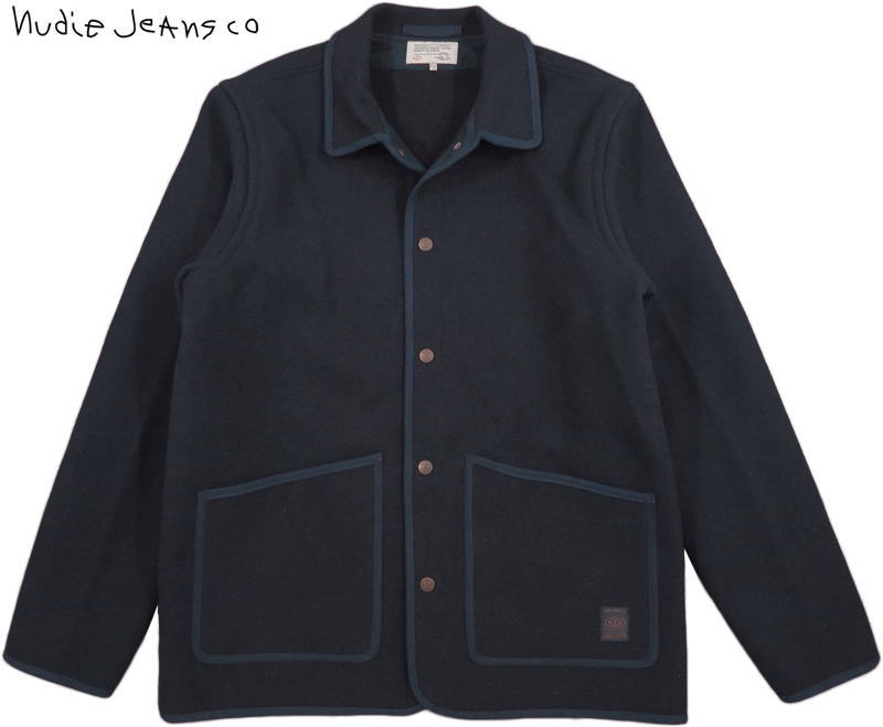 Nudie Jeans/ヌーディージーンズ FRED CLOTH JACKET ウールワーカージャケット/ウールワークコート NAVY(ネイビー)｜ストリートファッションMIYOSHIYA