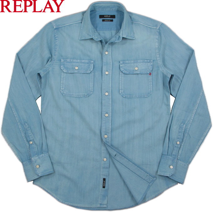 楽天市場】リプレイ デニムシャツ 長袖シャツ ウエスタンシャツ REPLAY