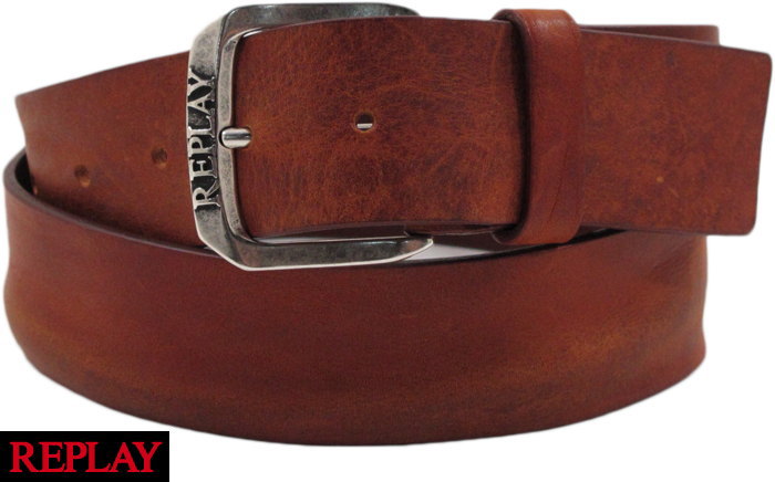 REPLAY/リプレイ AM2515 VINTAGE LEATHER BELT ヴィンテージレザーベルト TOBACCO(タバコブラウン)