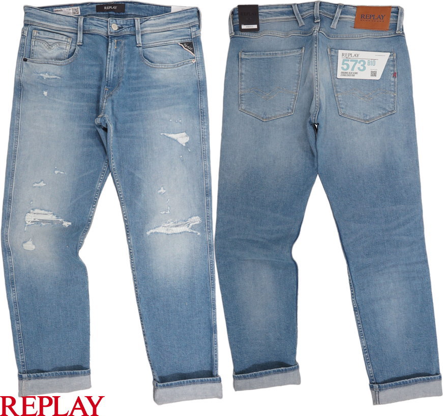 REPLAY/リプレー\u003cBR\u003e M914Y\u003cBR\u003e SLIM FIT ANBASS JEANS\u003cBR\u003eスリムフィット・パワーストレッチデニム/デニム“アン二階建てバス”\u003cBR\u003e10.5薬局衡オンス DARK INDIGO SUPER STRETCH DENIM\u003cBR\u003e LIGHT BLUE(点火装置青碧)
