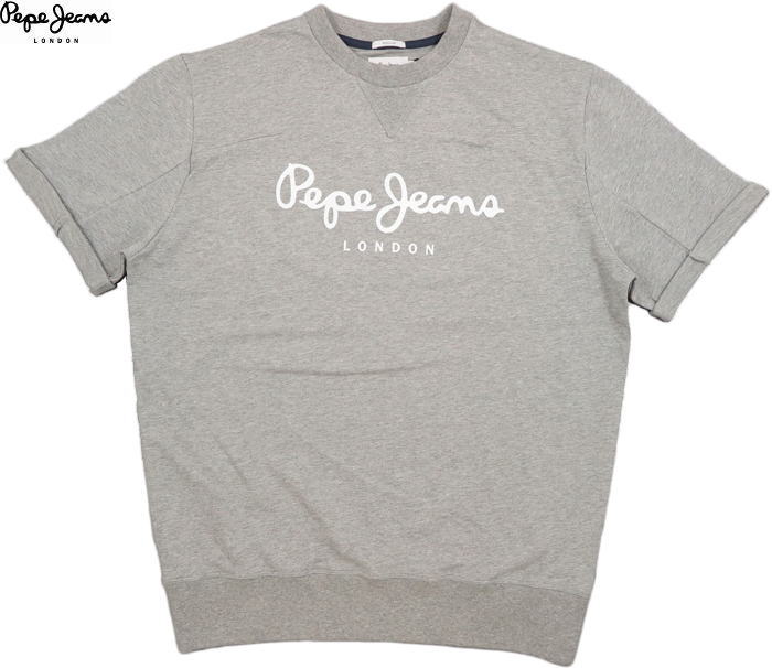 Pepe Jeans/ペペジーンズ PM582001 ADRIAN SHORT SLEEVED SWEATSHIRT 半袖スウェットシャツ/半袖プリントトレーナー GREY MARL(ヘザーグレー) 7,942円