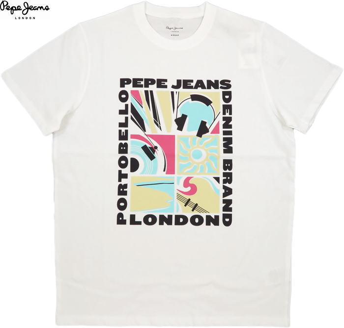 売れ筋商品|||ペペジーンズ Tシャツ レディース トップス ARIA - Print T-shirt - white Amazon | ペペジーンズメンズオリジナルストレッチロゴクルー