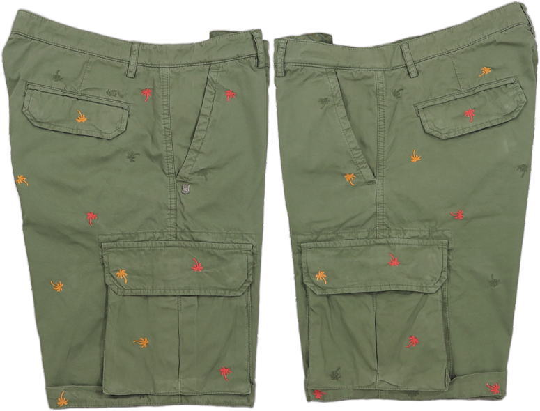 khaki green cargo shorts