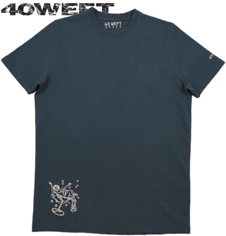 40WEFT/フォーティーウエフト STRIKE_1771 “BABY” S/S T-SHIRT 刺繍入り、半袖Tシャツ/カットソ− NAVY(ネイビー)|ストリートファッションMIYOSHIYA