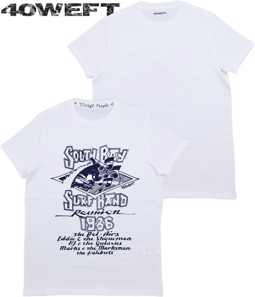 40WEFT/フォーティーウエフト PERRYS_2239 “SOUTH” S/S T-SHIRT 半袖プリントTシャツ/カットソー WHITE(ホワイト)