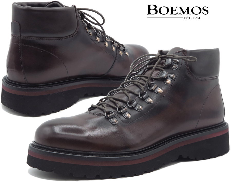 BOEMOS/ボエモス\u003cBR\u003e 40205-123 Art.BRUSH OFF\u003cBR\u003e 細工物ブーツ\u003cBR\u003e BORDO/NER(ボルドーワイン)