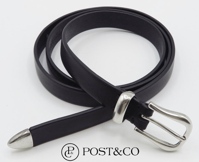POST＆CO/ポストアンドコー\u003cBR\u003e Leather Belt/なめし革胴締め/「垂らし胴締め」/ナローベルト/厚地の外套胴締め\u003cBR\u003e Art:10537