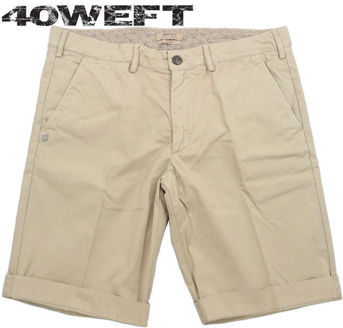 40WEFT/フォーティーウエフト SERGENTBE_7031 BERMUDA CHINO/ SHORTS ZIP FLY バミューダパンツ/バミューダチノ/トラウザーショーツ/ショートパンツ BEIGE(ベージュ)
