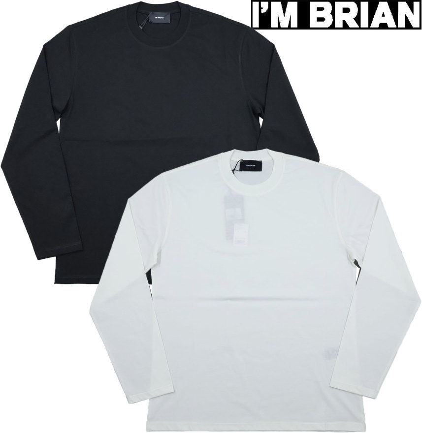 I\u0027M BRIAN/アイムブライアン\u003cBR\u003e #TS3525\u003cBR\u003e T-SHIRT MANICA LUN\u003cBR\u003e 長袖Ｔシャツ/カットソー/刺しゅうロゴタイプ入り口・入口労働者の一団素っ首Ｔシャツ