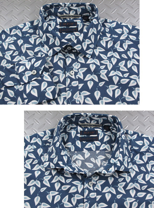 【楽天市場】AT.P.CO/アティピコA146ITALIA PRINT SHIRTS総柄プリントシャツ/花柄シャツ BLUE(ブルー