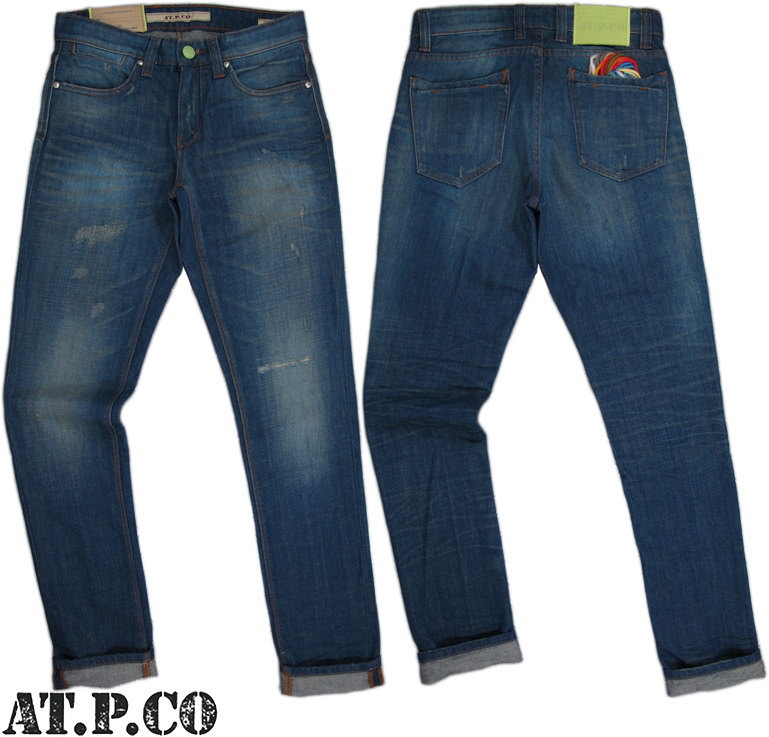 AT.P.CO/アティピコA131FRED75 2822Fクラッシュ＆リペア、レギュラーフィット・ジーンズ Wash:Y｜ストリートファッションMIYOSHIYA