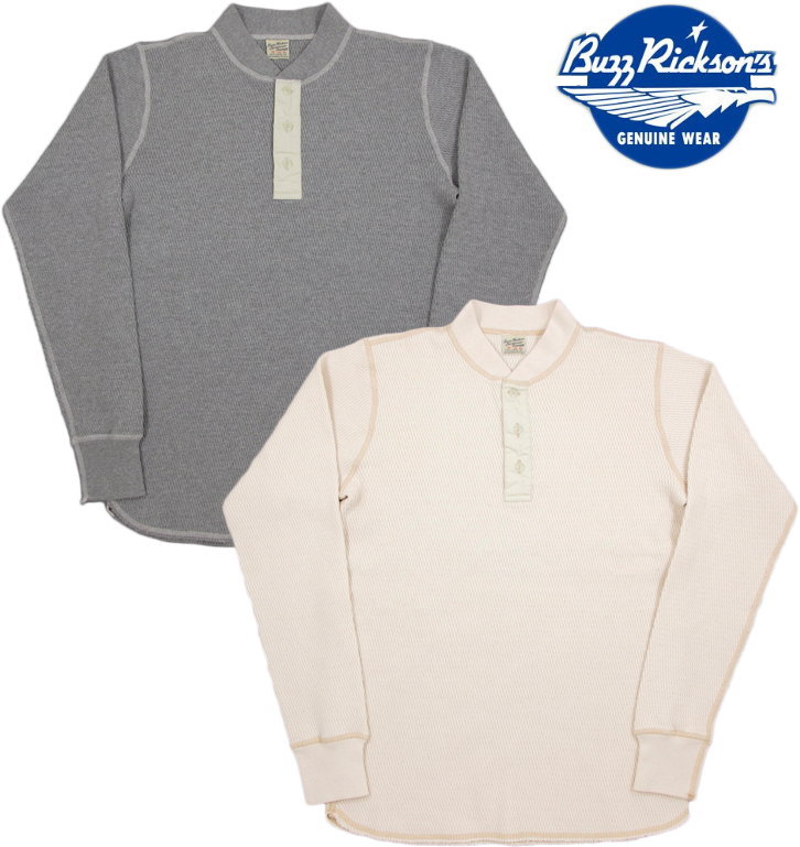 BUZZ RICKSON\u0027S/バズリクソンズ\u003cBR\u003e L/S THERMAL HENLEY NECK T-SHIRT\u003cBR\u003e長袖サーマル 無地ヘンリーのど首Ｔシャツ/カットソー\u003cBR\u003e Lot No. BR68130
