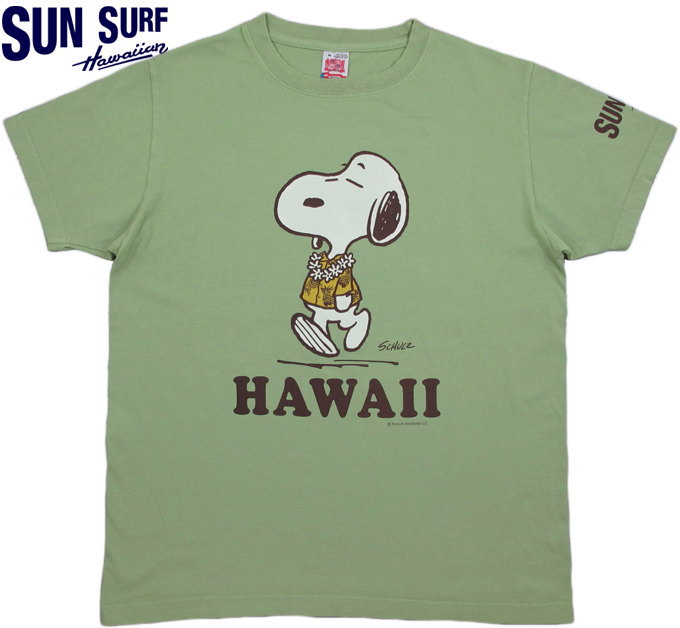 楽天市場 Sun Surf Peanuts サンサーフ ピーナッツ S S T Shirt Hawaii スヌーピープリントｔシャツ Light Green ライトグリーン Ss ストリートファッションmiyoshiya