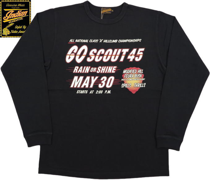 INDIAN MOTORCYCLE/インディアンモーターサイクル L/S T-SHIRT “GO SCOUT 45” 長袖プリントＴシャツ BLACK(ブラック)/IM68867 6,170円