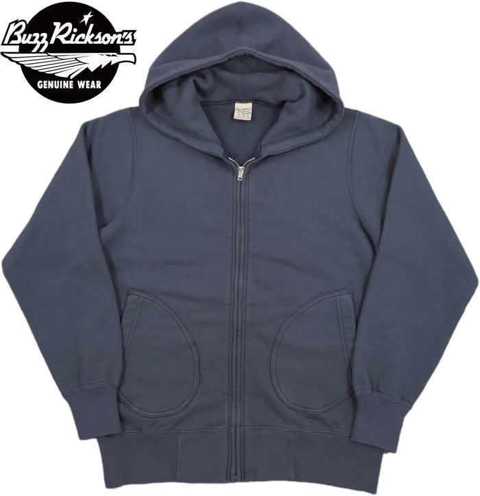 BUZZ RICKSON\u0027S/バズリクソンズ\u003cBR\u003e FULL ZIP SWEAT PARKA\u003cBR\u003e フルジップパーカー/無地ジップパーカ\u003cBR\u003e 128) NAVY(米国海軍)/Lot No. BR65623