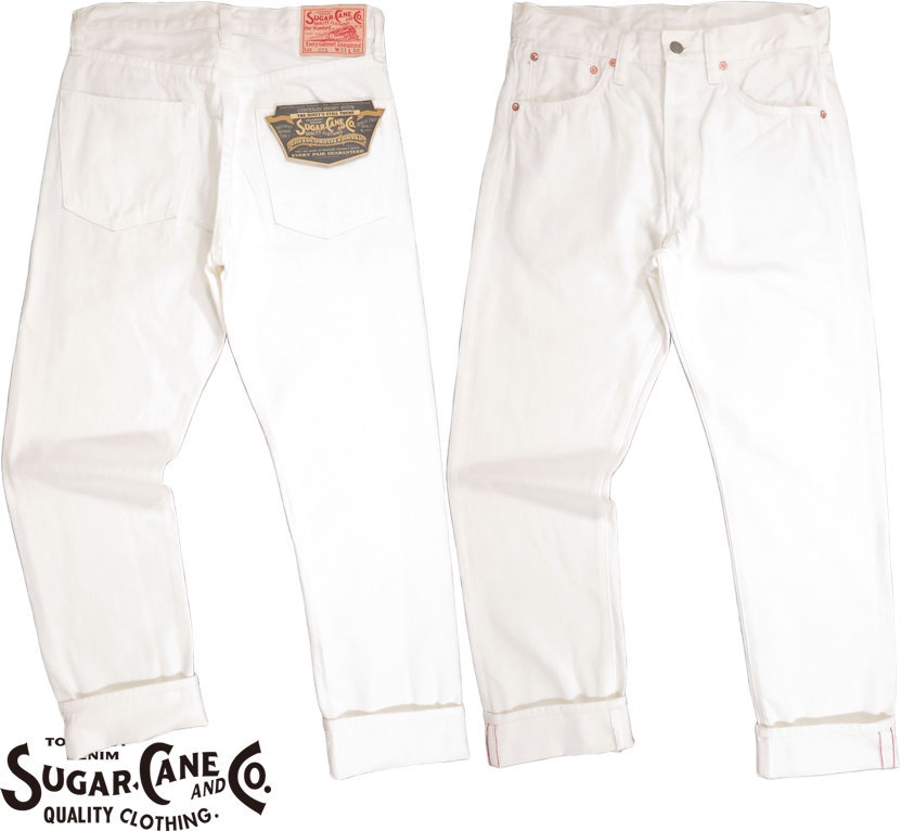 SUGAR CANE/シュガーケーン 12oz. WHITE DENIM “2021 MODEL” (SLIM TAPERED) 12オンス・ホワイトデニム・2021モデル/テーパードジーンズ/ホワイトジーンズ Lot No. SC42375