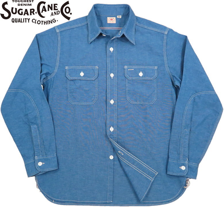 N-216 SUGAR CANE シャンブレー 長袖シャツ XLサイズ 美品 N-216 SUGAR