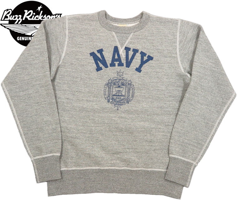 バズリクソンズ Navyロゴ クルーネックスウェット BUZZ RICKSON'S バズリクソンズ GO ARMY BEAT NAVY スウェット
